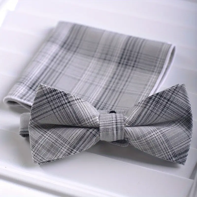 Bow Tie Men's Dress Suit Square Scarf Combination Black Men's